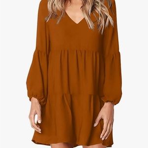 Mini tunic dress color caramel size large